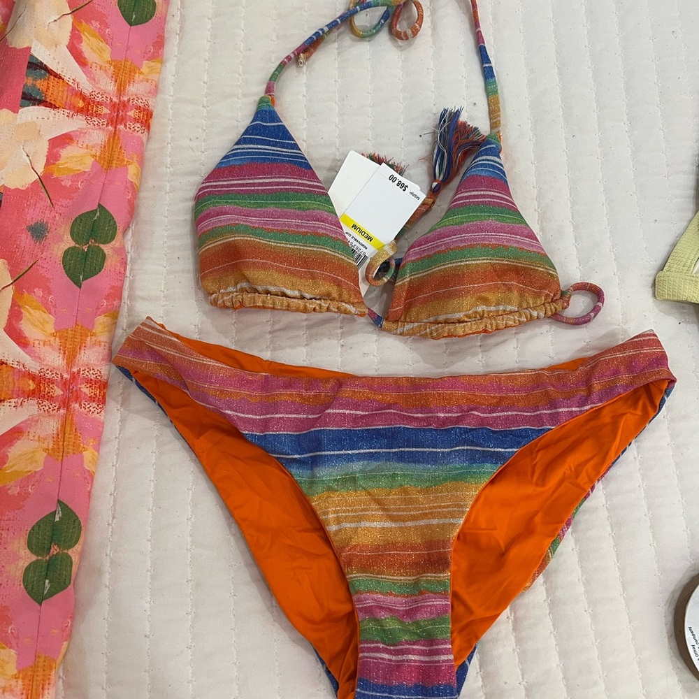 Colorful Striped Bikini Set